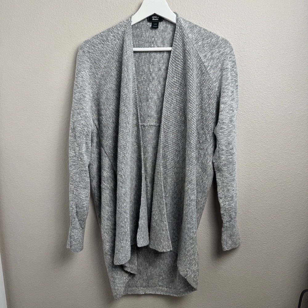 Roots Canada Long Sleeve Sweater Cardigan Grey Size Large